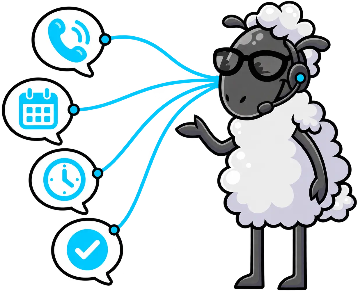Conversational AI receptionist handling secure intake, call routing, scheduling, and transcripts
